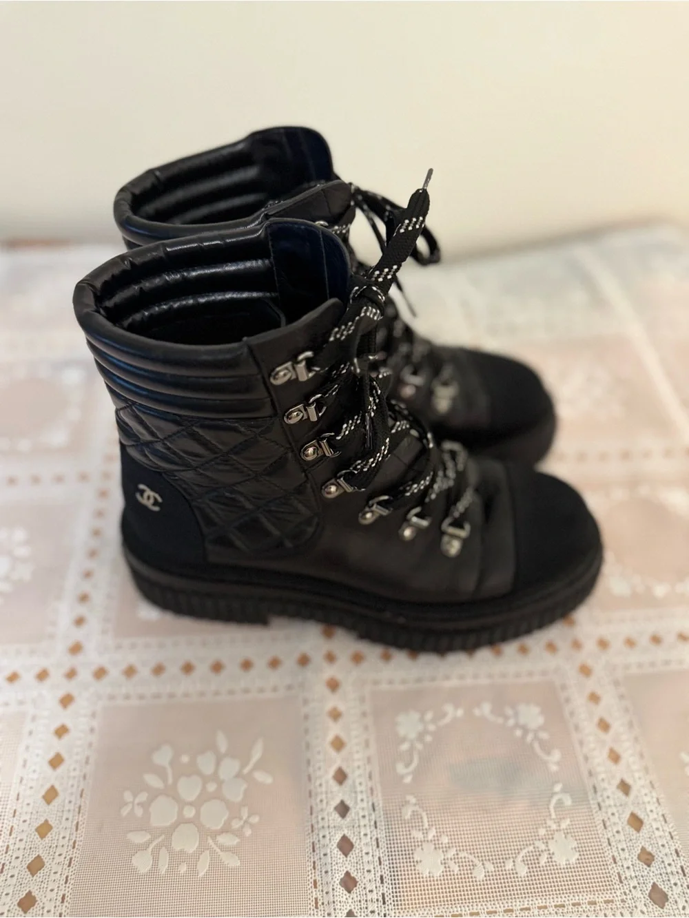 Chanel black women's boots size 7.5